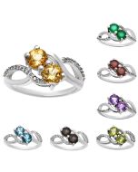 Natural Multi Stones 925 Silver Ring Size 5-8 Jewelry DGR1130 R-1033, 5x5 mm