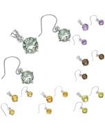 Natural Gemstones Round Shape 10x10 mm Pendant Earrings Set DGT01052 T-1003