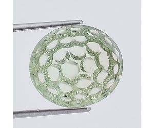 Natural Prasiolite (Green Amethyst) Football Shape Loose Gemstone DG210GA, 14X16x5.4 mm