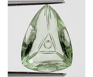 Natural Prasiolite (Green Amethyst) Fancy Shape Loose Gemstone DG329GA, 12X15x6.8 mm
