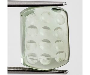 Natural Prasiolite (Green Amethyst) Fancy Shape Loose Gemstone DG330GA, 10x14x7 mm