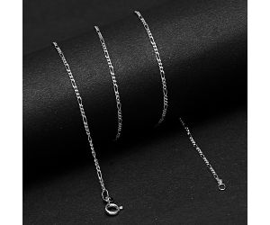 18 inch Figaro Style Chain 925 Sterling Silver Jewelry DGC1042