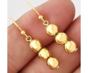 Gold Plated Beaded Sterling Silver Earrings DGE1027