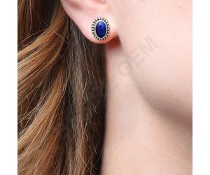Natural Gemstones Oval Shape 925 Sterling Silver Earrings Jewelry DGE1066 E-1121, 4x6 mm