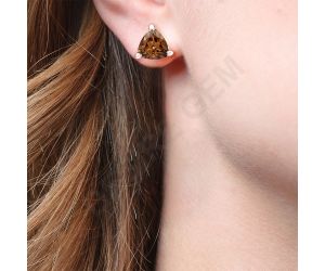 Natural Multi Stone Trillion Shape 925 Silver Stud Earrings DGE1071 E-1017, 6x6 mm