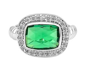 Lab Created Emerald Ring Size-6 DGR1073_E, 8x11 mm