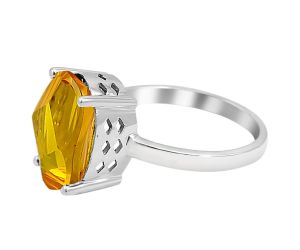 Lab Created Yellow Sapphire Ring Size-7.5 DGR1075_D, 10x14 mm