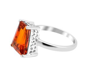 Lab Created Padparadscha Sapphire Ring Size-9 DGR1076_G, 10x12x6 mm