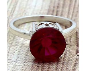 Lab Created Pink Rubellite Ring Size-8 DGR1090_F, 10x10 mm