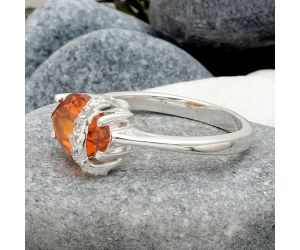 Lab Created Padparadscha Sapphire Ring Size-7.5 DGR1105_G, 8x11 mm