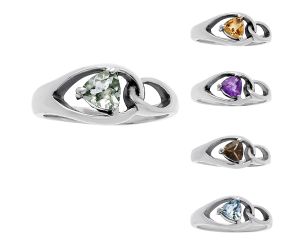 Natural Multi Stone 925 Sterling Silver Ring Size 6-9 Jewelry DGR1136 R-1117, 5x5 mm