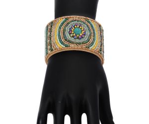 Handmade Colorful Bohemian Boho Seed Bead Loom Bracelet, Ethnic Native American Large Cuff Bracelets For Women FBR1003