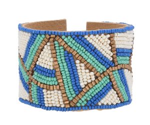 Handmade Colorful Bohemian Boho Seed Bead Loom Bracelet, Ethnic Large Cuff Bracelets For Women FBR1005