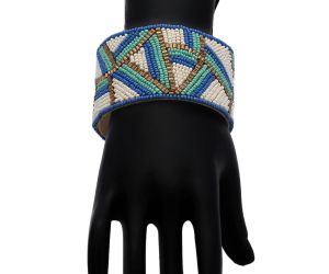 Handmade Colorful Bohemian Boho Seed Bead Loom Bracelet, Ethnic Native American Large Cuff Bracelets For Women FBR1005