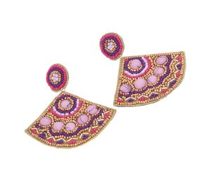 Handmade Colorful Native American Beaded Earrings,Hoop Dangle Earrings, Bohemia Boho Native Tassel Earrings FER1008