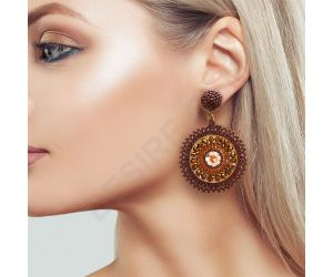Handmade Colorful Native American Beaded Earrings,Hoop Dangle Earrings, Bohemia Boho Native Tassel Earrings FER1009