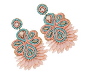 Handmade Colorful Native American Beaded Earrings,Hoop Dangle Earrings, Bohemia Boho Native Tassel Earrings FER1010
