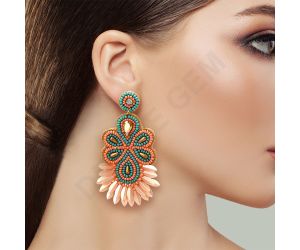 Handmade Colorful Native American Beaded Earrings,Hoop Dangle Earrings, Bohemia Boho Native Tassel Earrings FER1010