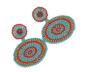 Handmade Colorful Beaded Earrings,Hoop Dangle Earrings, Bohemia Boho Tassel Earrings FER1013