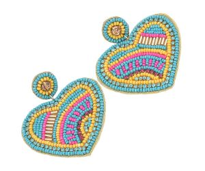Handmade Colorful Beaded Earrings,Hoop Dangle Earrings, Bohemia Boho Tassel Earrings FER1014