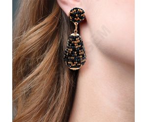 Handmade Colorful Native American Beaded Earrings,Hoop Dangle Earrings, Bohemia Drops Earrings, Native Tassel Earrings FER1020
