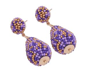 Handmade Colorful Native American Beaded Earrings,Hoop Dangle Earrings, Bohemia Drops Earrings, Native Tassel Earrings FER1022