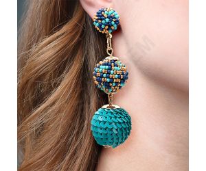 Handmade Colorful Native American Beaded Earrings,Hoop Dangle Earrings, Bohemia Drops Earrings, Native Tassel Earrings FER1026