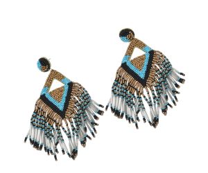 Handmade Colorful Native American Beaded Earrings,Seed Bead,Hoop Dangle Earrings, Bohemia,Native Tassel Earrings FER1038