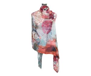 Premium Soft Quality Floral Printed Modal Scarf Lightweight Wraps MMD414