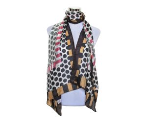 Premium and Soft Quality Printed Scarf 100% Tabby Silk Lightweight MSL208