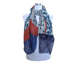 Premium and Soft Quality Printed Scarf Silk and Cashmere Wool MSW103