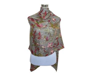 Premium Quality Printed Floral Scarf 100% Cashmere Wool Lightweight MWL302