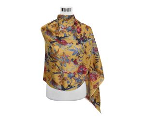 Premium Quality Printed Floral Scarf 100% Cashmere Wool Lightweight MWL304