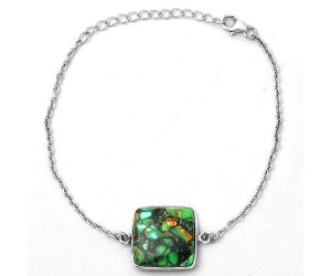 Natural Green Matrix Turquoise Bracelet SDB2266 B-1023, 17x17 mm