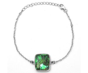 Natural Green Matrix Turquoise Bracelet SDB2297 B-1023, 15x18 mm