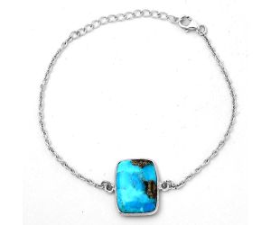 Kingman Turquoise With Pyrite Bracelet SDB2634 B-1023, 14x19 mm