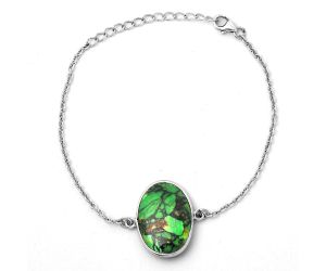 Natural Green Matrix Turquoise Bracelet SDB2686 B-1023, 16x22 mm