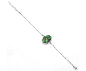 Natural Green Matrix Turquoise Bracelet SDB2686 B-1023, 16x22 mm