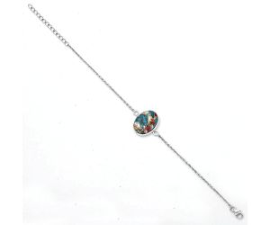 Multi Copper Turquoise - Arizona Bracelet SDB2746 B-1023, 14x19 mm