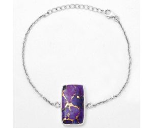 Copper Purple Turquoise - Arizona Bracelet SDB2885 B-1023, 13x24 mm