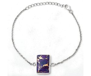 Copper Purple Turquoise - Arizona Bracelet SDB2932 B-1023, 12x18 mm