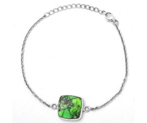 Natural Green Matrix Turquoise Bracelet SDB2935 B-1023, 14x14 mm