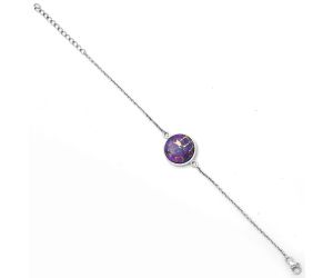 Copper Purple Turquoise - Arizona Bracelet SDB2936 B-1023, 16x16 mm