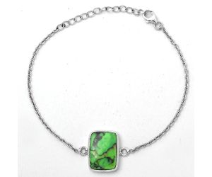 Natural Green Matrix Turquoise Bracelet SDB2949 B-1023, 12x16 mm
