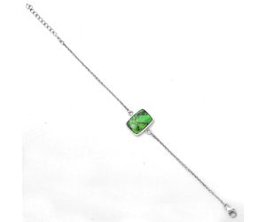 Natural Green Matrix Turquoise Bracelet SDB2949 B-1023, 12x16 mm