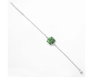 Natural Green Matrix Turquoise Bracelet SDB3027 B-1023, 14x14 mm