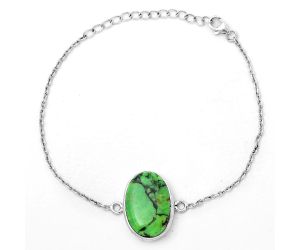 Natural Green Matrix Turquoise Bracelet SDB3061 B-1023, 14x21 mm