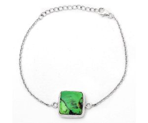 Natural Green Matrix Turquoise Bracelet SDB3092 B-1023, 15x15 mm