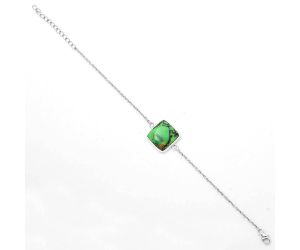 Natural Green Matrix Turquoise Bracelet SDB3118 B-1023, 15x16 mm