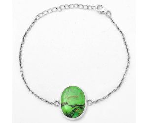 Natural Green Matrix Turquoise Bracelet SDB3214 B-1023, 15x20 mm